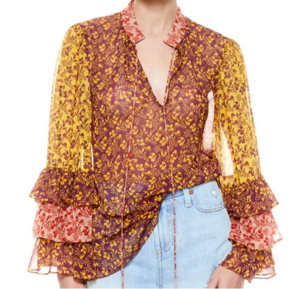 REDUCED  Alice and Olivia Tunic Floral Blouse by Rent the Runway NWOT